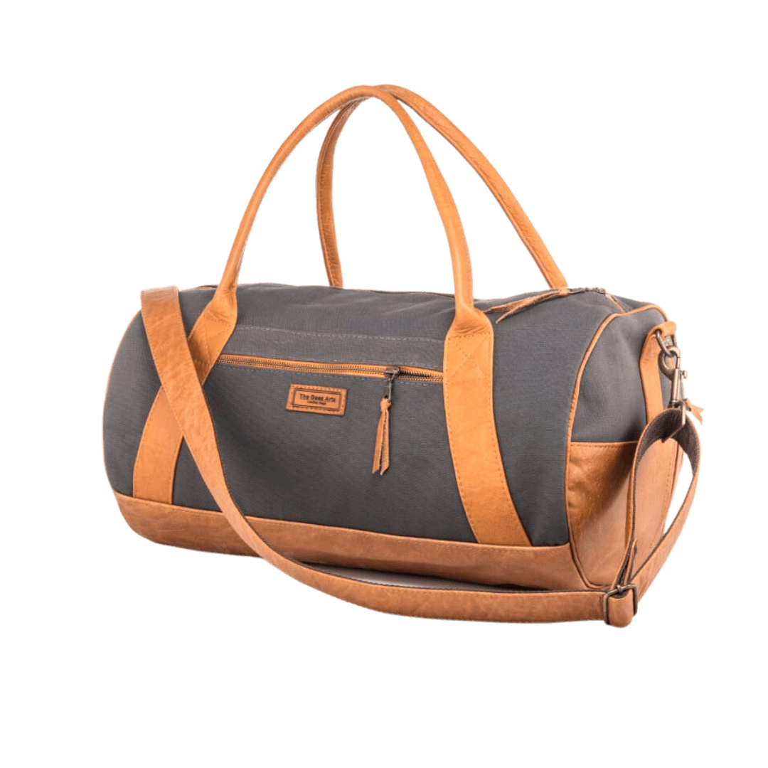 Leather & canvas duffle bag