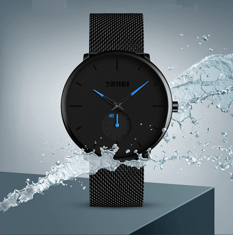 Mesh Steel Quartz Watch Model 9185 - blue water splash.png